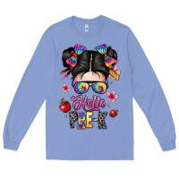 Colony Blue hello pre k Long Sleeve Tee - texasbilliewilder