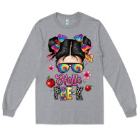 Heather Grey hello pre k Long Sleeve Tee - texasbilliewilder