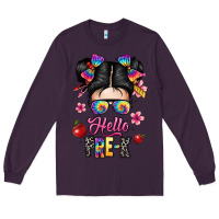 Plum hello pre k Long Sleeve Tee - texasbilliewilder