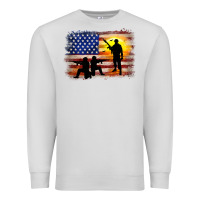 Dove Grey american flag soldier sunset Premium Sweatshirt - JahusDesignShop