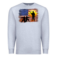 Heather Grey american flag soldier sunset Premium Sweatshirt - JahusDesignShop