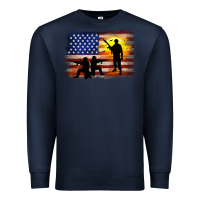 Navy american flag soldier sunset Premium Sweatshirt - JahusDesignShop