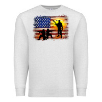Oatmeal Heather american flag soldier sunset Premium Sweatshirt - JahusDesignShop