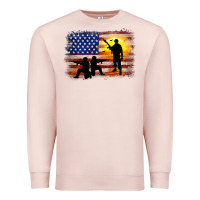 Pale Pink american flag soldier sunset Premium Sweatshirt - JahusDesignShop