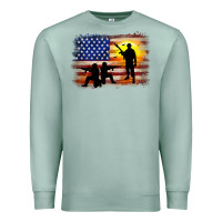 Seafoam american flag soldier sunset Premium Sweatshirt - JahusDesignShop