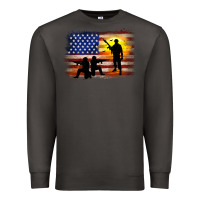 Smoke american flag soldier sunset Premium Sweatshirt - JahusDesignShop