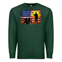 Sports Green american flag soldier sunset Premium Sweatshirt - JahusDesignShop
