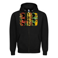 Black juneteenth brush stroke 2 Zipper Hoodie - HRA Design Shop