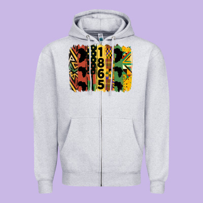 Juneteenth Brush Stroke 2 Zipper Hoodie Designed By Hra Design Shop