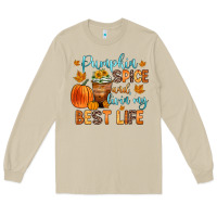 Mushroom pumpkin spice and livin  my best life Long Sleeve Tee - Zillion Design Studio