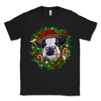 Black heifer cow with Christmas wreath Classic Tee - RanaPortraitStore