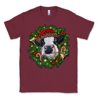 Burgundy heifer cow with Christmas wreath Classic Tee - RanaPortraitStore