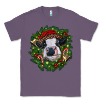 Lavender heifer cow with Christmas wreath Classic Tee - RanaPortraitStore