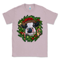 Lilac heifer cow with Christmas wreath Classic Tee - RanaPortraitStore