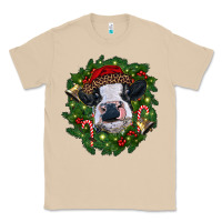 Mushroom heifer cow with Christmas wreath Classic Tee - RanaPortraitStore
