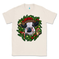Natural heifer cow with Christmas wreath Classic Tee - RanaPortraitStore