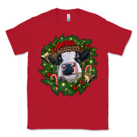 Red heifer cow with Christmas wreath Classic Tee - RanaPortraitStore