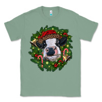 Sage heifer cow with Christmas wreath Classic Tee - RanaPortraitStore