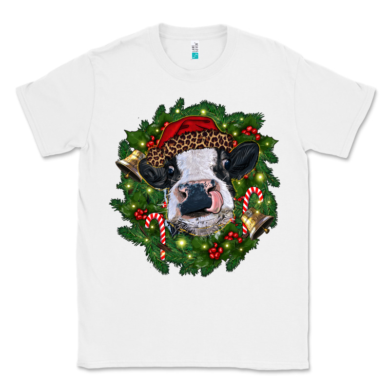 Heifer Cow With Christmas Wreath Classic Tee by RanaPortraitStore | Teevron