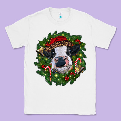 Heifer Cow With Christmas Wreath Classic Tee Designed By Ranaportraitstore