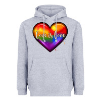 Heather Grey love is love heart Heavyweight Hoodie - JahusDesignShop