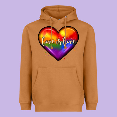 Love Is Love Heart Heavyweight Hoodie Designed By Jahusdesignshop