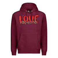 Burgundy love valentine s day Premium Hoodie - MaliasSmallBusiness