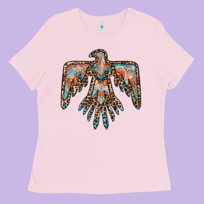 Thunderbird Leopard Leather Ladies Tee Designed By Barkaloodesign