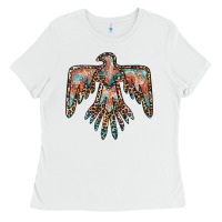 White thunderbird leopard leather Ladies Tee - BarkalooDesign