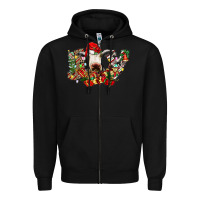Black christmas joy cow Zipper Hoodie - CowhideDigitalArt