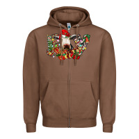Chestnut christmas joy cow Zipper Hoodie - CowhideDigitalArt
