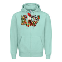 Seafoam christmas joy cow Zipper Hoodie - CowhideDigitalArt