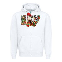 White christmas joy cow Zipper Hoodie - CowhideDigitalArt