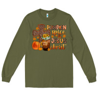 Army Green pumpkin spice and jesus christ Long Sleeve Tee - Zillion Design Studio