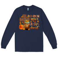 Navy pumpkin spice and jesus christ Long Sleeve Tee - Zillion Design Studio