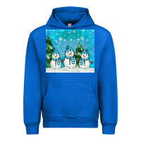 Cobalt snowman Urban Hoodie - MaliasSmallBusiness