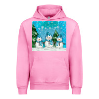 Fuchsia Pink snowman Urban Hoodie - MaliasSmallBusiness