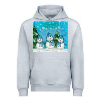 Heather Grey snowman Urban Hoodie - MaliasSmallBusiness
