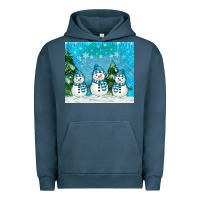 Pigment Midnight Navy snowman Urban Hoodie - MaliasSmallBusiness