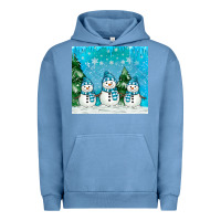 Pigment Pebble Blue snowman Urban Hoodie - MaliasSmallBusiness