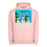 Pigment Salmon snowman Urban Hoodie - MaliasSmallBusiness