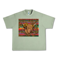 Oil Green serape leopard turquoise sunflowers cow Urban Heavy Tee - RanaPortraitStore