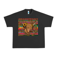 Pigment Black serape leopard turquoise sunflowers cow Urban Heavy Tee - RanaPortraitStore