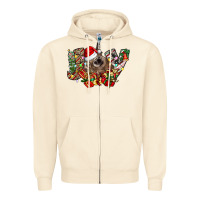 Sandshell christmas joy highland cow Zipper Hoodie - CowhideDigitalArt