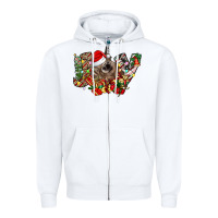 White christmas joy highland cow Zipper Hoodie - CowhideDigitalArt