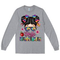 Heather Grey hello kindergarten Long Sleeve Tee - texasbilliewilder