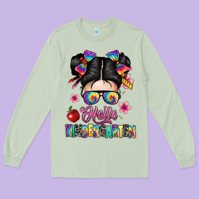 Hello Kindergarten Long Sleeve Tee Designed By Texasbilliewilder