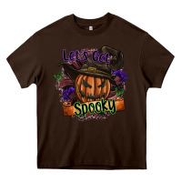 Chocolate Brown lets get spooky Heavy Core Tee - SublimationCraftShop