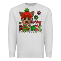 Dove Grey merry pawmas christmas yorkie Premium Sweatshirt - Jasminsmagicworld