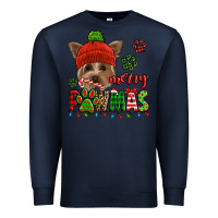 Navy merry pawmas christmas yorkie Premium Sweatshirt - Jasminsmagicworld